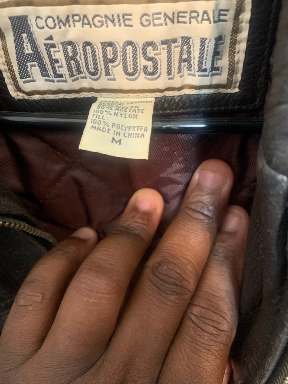 Aeropostale Brown Quilted-Lining Bomber Jacket